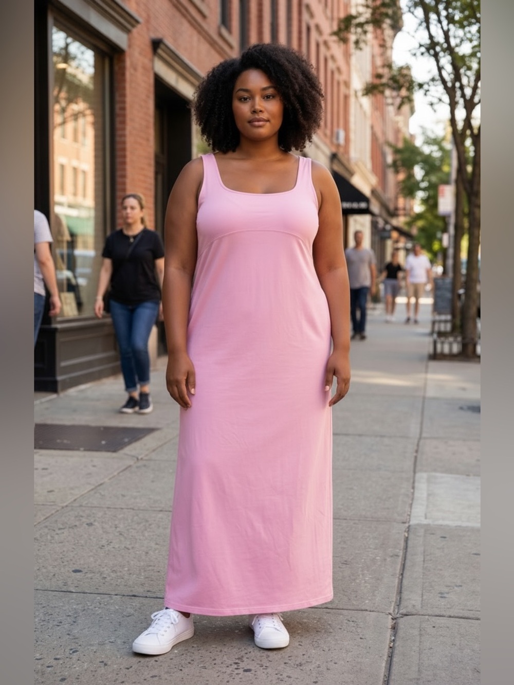 Fabletics Pink Scoop-Neck Sleeveless Maxi Dress Size 2X